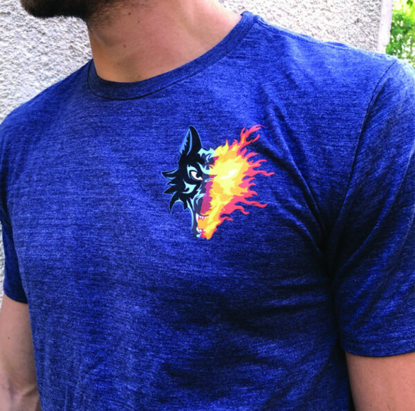 T-shirt bleu Grenoble Brûleurs de Loups