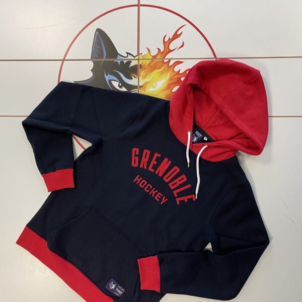 sweat capuche navy grenoble hockey – Image 3